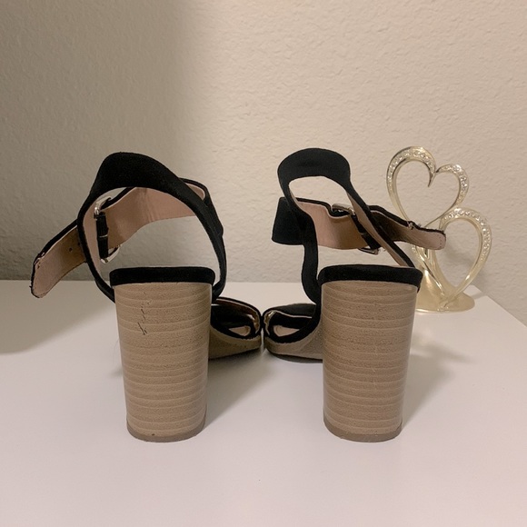 Simple Black Block Heel Strapped Sandals. BRASH. Gently Worn. Size US 7 1/2 - Picture 5 of 9
